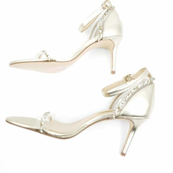 New Imagine Vince Camuto Phillipa Gold Open Toe Sandal Heel SZ 7 Wedding Formal - Picture 3 of 9